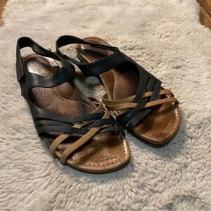 Ahnu Sandal Womens Size 10 Leather Strappy‎ Brown Black